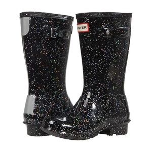 Hunter Kids Original Knee High Giant Glitter Wellington Boots New In Box